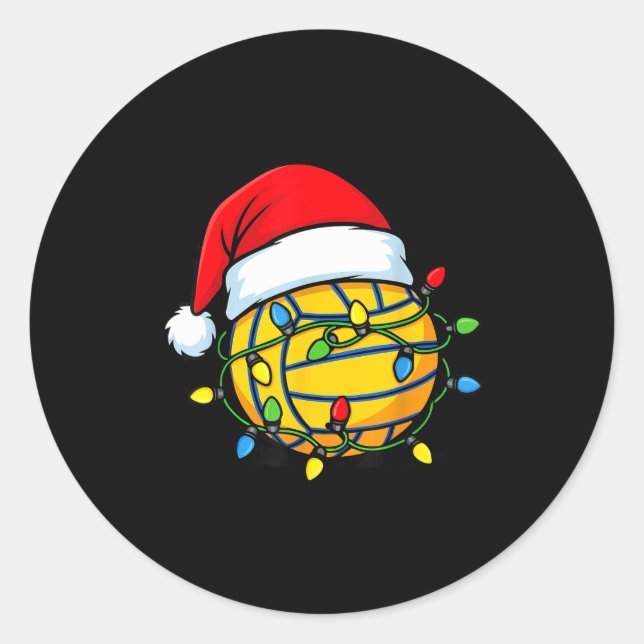 Adesivo Redondo Christmas Lights Water Lo Ball Santa Hat Srt  (Frente)