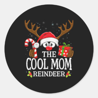 Adesivo Redondo Christmas Matching The Cool Mom Reindeer Family
