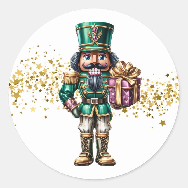 Adesivo Redondo Christmas Nutcracker Stickers  (Frente)