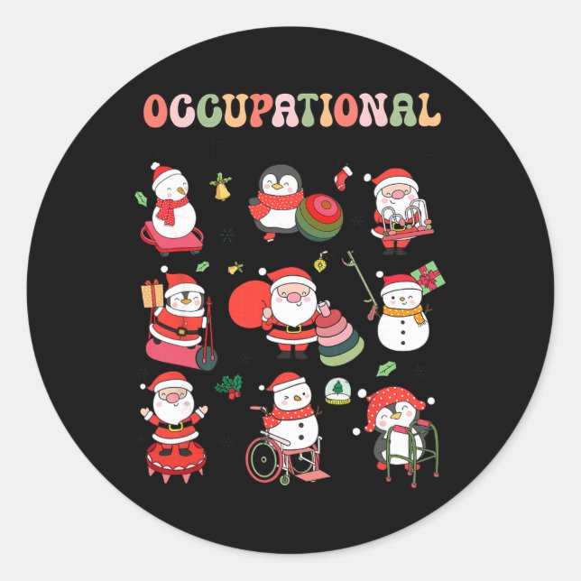 Adesivo Redondo Christmas Occupational Therapy Ot Therast Ot Istan (Frente)