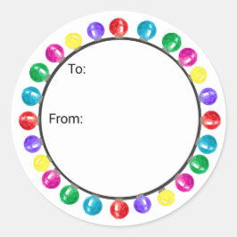 Adesivo Redondo Christmas Ornament Gift Stickers