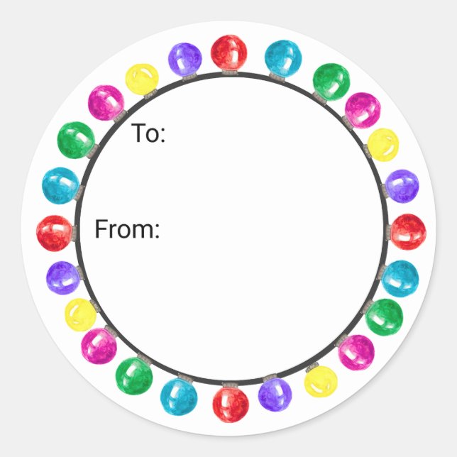 Adesivo Redondo Christmas Ornament Gift Stickers (Frente)