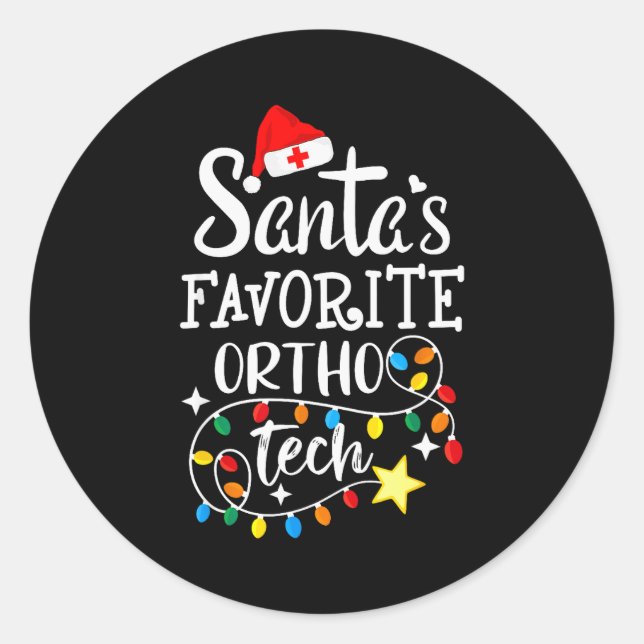 Adesivo Redondo Christmas Orthopedic Technician Santa's Favorite O (Frente)