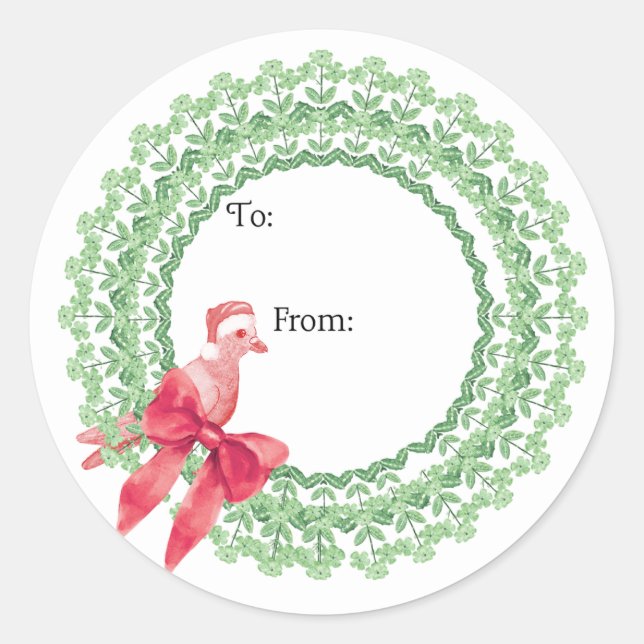 Adesivo Redondo Christmas Pigeon Sticker (Frente)