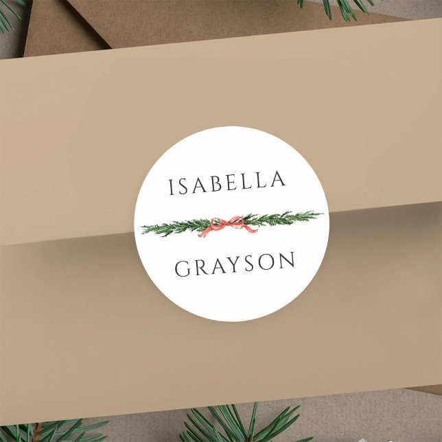 Adesivo Redondo Christmas Pine Border  (Criador carregado)