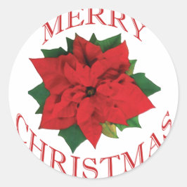 Adesivo Redondo Christmas Poinsetta