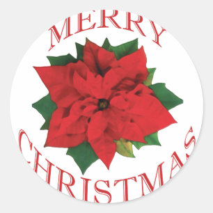 Adesivo Redondo Christmas Poinsetta