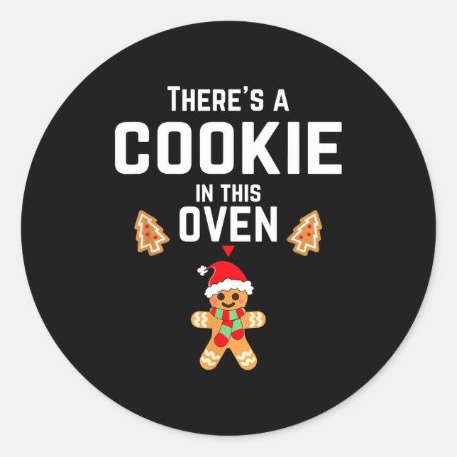 Adesivo Redondo Christmas Pregnancy Announcemen Mommy Mom To Be  (Frente)