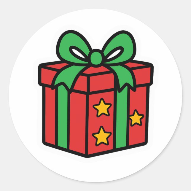 Adesivo Redondo Christmas present (Frente)