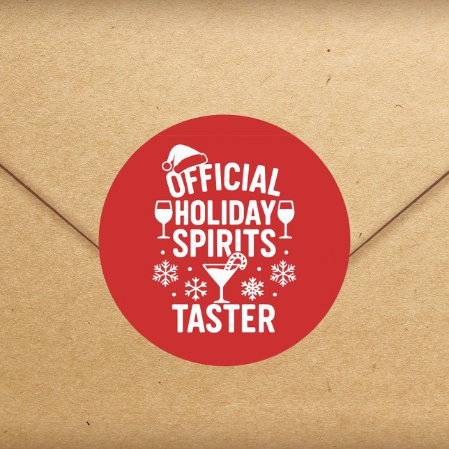 Adesivo Redondo Christmas quote funny party spirits taster red (Criador carregado)