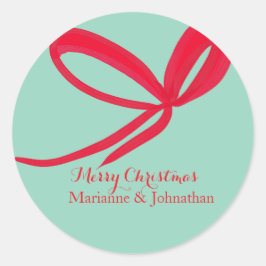 Adesivo Redondo Christmas Red Bows Hand Drawn
