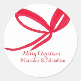 Adesivo Redondo Christmas Red Bows Hand Drawn