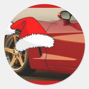 Adesivo Redondo Christmas Red Corvette