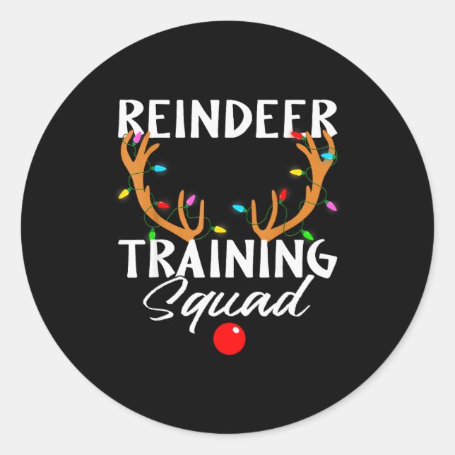 Adesivo Redondo Christmas Running Reindeer Runner Training Squad T (Frente)