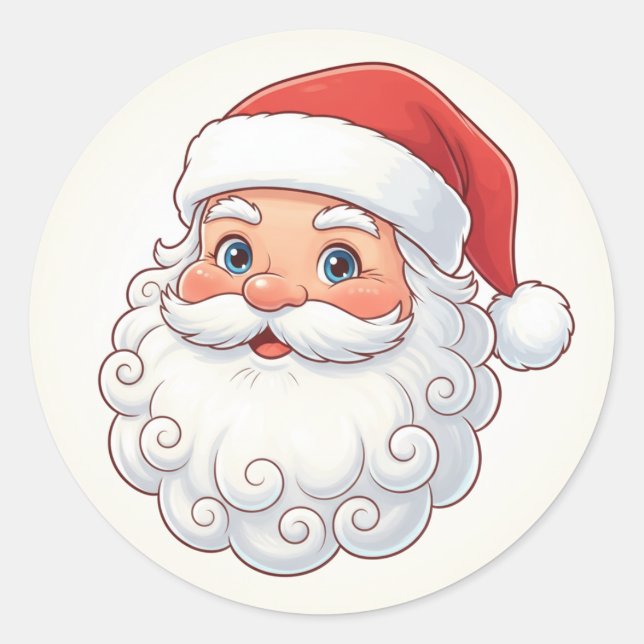 Adesivo Redondo Christmas Santa Sticker  (Frente)