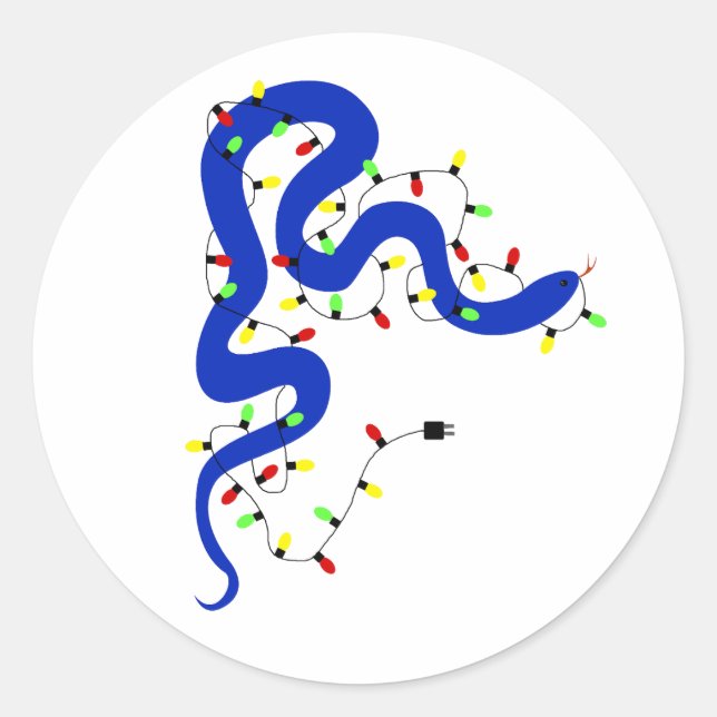 Adesivo Redondo Christmas Snake Stickers (Frente)
