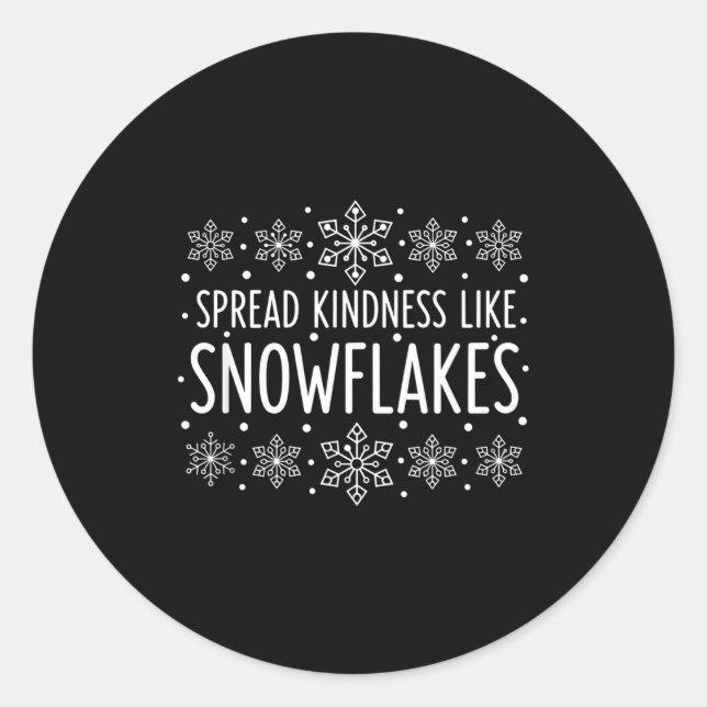 Adesivo Redondo Christmas Spread Kindness Like Snowflakes - Snowfl (Frente)
