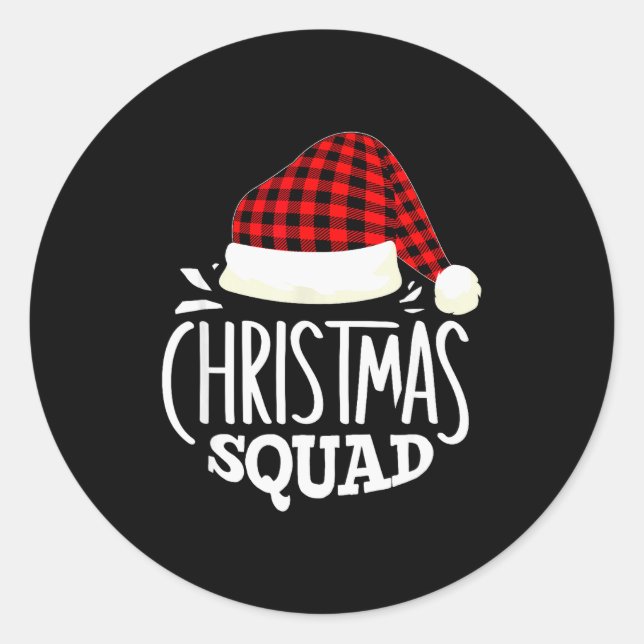 Adesivo Redondo Christmas Squad Family Group Matching Christmas Pa (Frente)