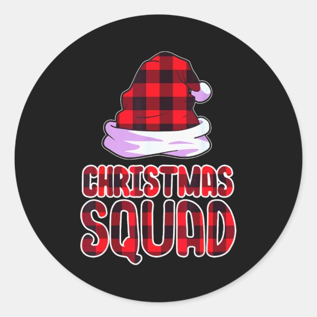 Adesivo Redondo Christmas Squad Family Group Matching Christmas Pa (Frente)