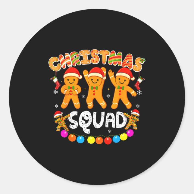 Adesivo Redondo Christmas Squad Funny Xmas Gingerbread Family Matc (Frente)