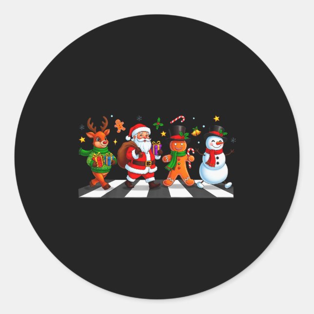 Adesivo Redondo Christmas Squad Santa Gingerbread Xmas Men Women K (Frente)