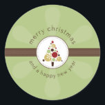 Adesivo Redondo CHRISTMAS STICKER: Árvore moderna 2<br><div class="desc">Ilustração e design original de Kat Massard copyright 2009. - - - - - - - - - - - - - - - - - - - - - - - - - - - - - - - - - - - - - - - - - -...</div>