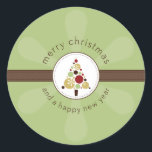 Adesivo Redondo CHRISTMAS STICKER: Árvore moderna 2<br><div class="desc">Ilustração e design original de Kat Massard copyright 2009. - - - - - - - - - - - - - - - - - - - - - - - - - - - - - - - - - - - - - - - - - -...</div>