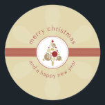 Adesivo Redondo CHRISTMAS STICKER: Árvore moderna 4<br><div class="desc">Ilustração e design original de Kat Massard copyright 2009. - - - - - - - - - - - - - - - - - - - - - - - - - - - - - - - - - - - - - - - - - -...</div>
