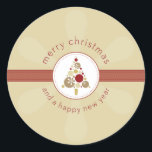 Adesivo Redondo CHRISTMAS STICKER: Árvore moderna 4<br><div class="desc">Ilustração e design original de Kat Massard copyright 2009. - - - - - - - - - - - - - - - - - - - - - - - - - - - - - - - - - - - - - - - - - -...</div>