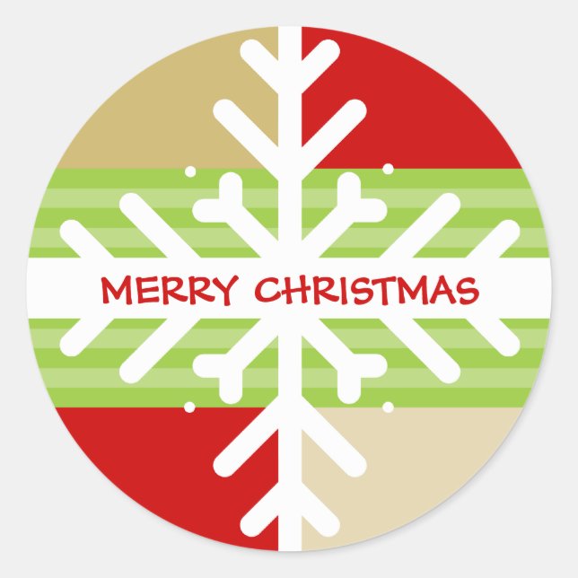 Adesivo Redondo CHRISTMAS STICKER: dissecação do floco de neve 4 (Frente)