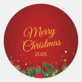 Adesivo Redondo Christmas Sticker – Festive Holiday Decal