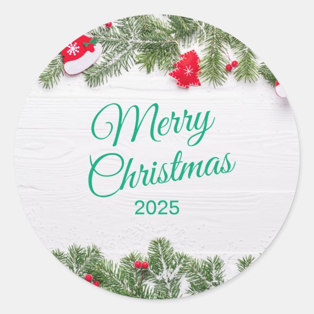 Adesivo Redondo Christmas Sticker – Festive Holiday Decal (Frente)