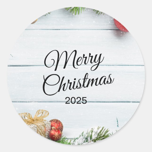 Adesivo Redondo Christmas Sticker – Festive Holiday Decal (Frente)