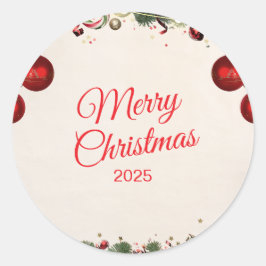 Adesivo Redondo Christmas Sticker – Festive Holiday Decal