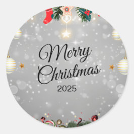 Adesivo Redondo Christmas Sticker – Festive Holiday Decal