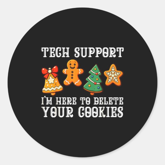 Adesivo Redondo Christmas Tech Suprt Here To Delete Cookies Xmas M (Frente)