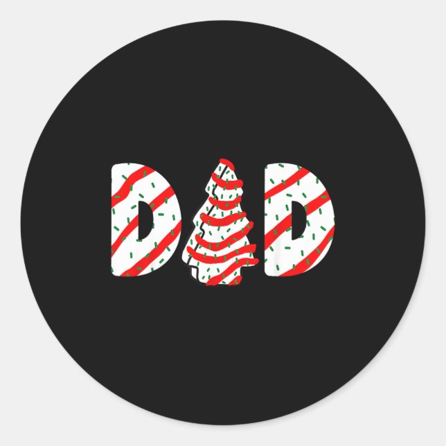 Adesivo Redondo Christmas Tree Cake Matching Family Party Pajama D (Frente)