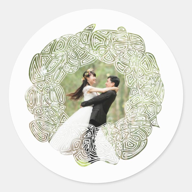 Adesivo Redondo Christmas Wreath Stickers (Frente)