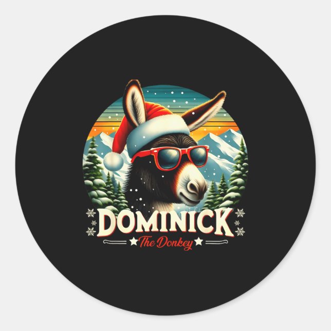 Adesivo Redondo Christmas Xmas Dominick The Christmas Cheer  (Frente)