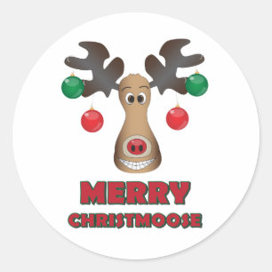 Adesivo Redondo Christmoose alegre!