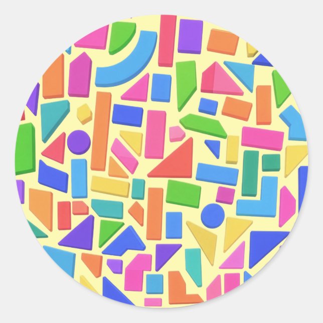 Adesivo Redondo Chromatic Geometry (Frente)
