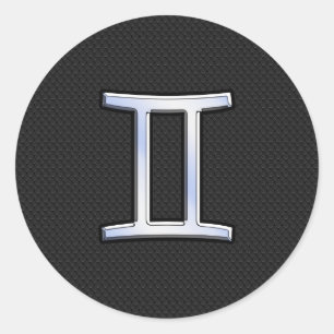 Adesivo Redondo Chrome Como Gemini Sinal Zodiac