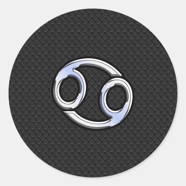 Adesivo Redondo Chrome Like Cancer Zodiac Sign on Cobra Skyle (Frente)