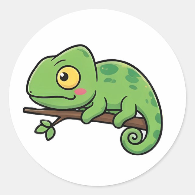 Adesivo Redondo Chubby Chameleon (Frente)