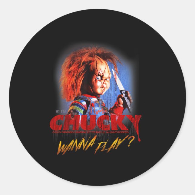 Adesivo Redondo Chucky Halloween Design W Play (Frente)