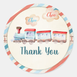 Adesivo Redondo Chugga Choo Boy Birthday Favor Tags Comboio Vermel