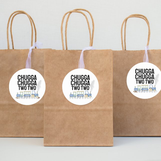 Adesivo Redondo Chugga Chugga Dois | Aniversário | Vinhetas de Fav (Criador carregado)