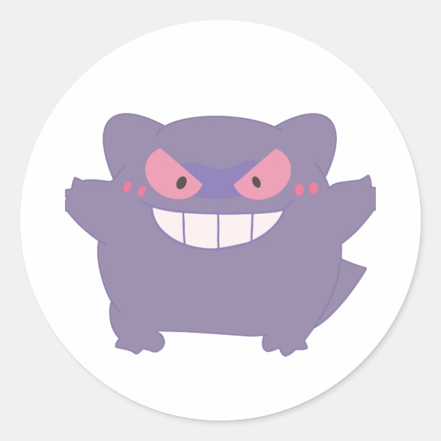 Adesivo Redondo Chunky Gengar (Frente)