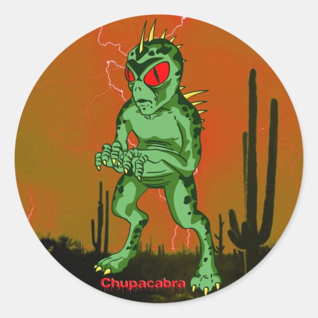 Adesivo Redondo Chupacabra Sticker (Frente)