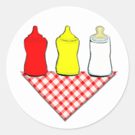 Adesivo Redondo CHURRASCO chá de fraldas